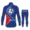 Kind Fietskleding (Wielershirt Lange Mouw + Fietsbroek Lang) 2017 FDJ N002
